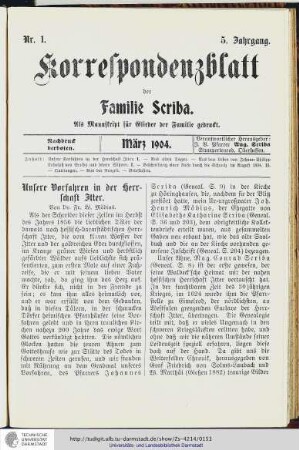 Nr.1 - März 1904