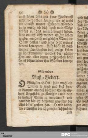 Sibendes Buß-Gebett.