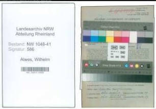 Entnazifizierung Wilhelm Alwes , geb. 16.03.1896 (Polizist)