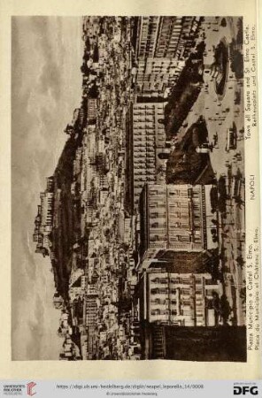 Napoli – Piazza Municipio e Castel S. Elmo. – Place du Municipio et Château S. Elmo. – Town all Square and St. Elmo Castle. – Rathausplatz und Castel S. Elmo.