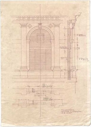 Döllgast, Hans; München; Alte Pinakothek, Wiederaufbau - Fenster Kopfbauten (Ansicht)