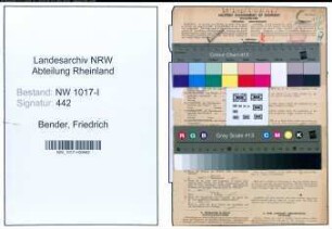 Entnazifizierung Friedrich Bender , geb. 24.04.1872 (Polizeioberinspektor)