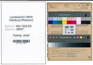 Entnazifizierung Josef Koening, geb. 05.05.1891 (Lehrer)
