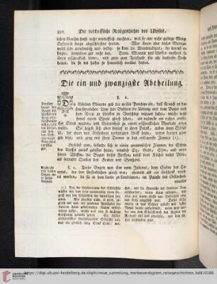 Die ein und zwanzigste Abtheilung