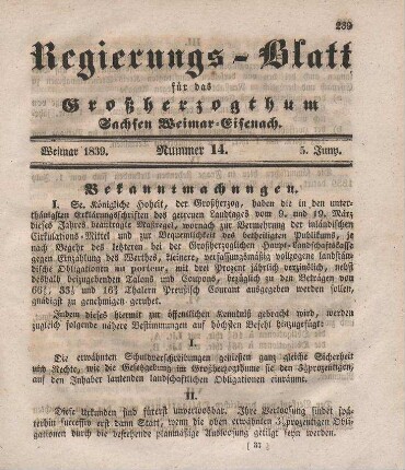 Nr. 14 : 05. Juny 1839