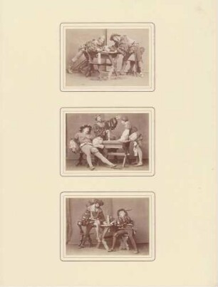 3 Aufnahmen von Gruppen in Charakterkostümen