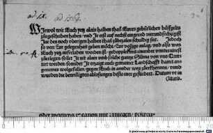 (W)iewohl wir Euch yetz alain halben thail ... zuegeschriben ..., Eur vollige anlag ... zuerlegen, ... erzaigt ... wolgefallen ...