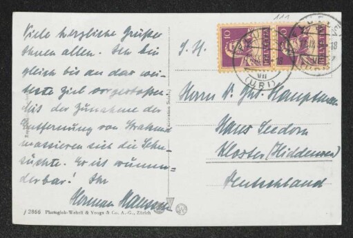 Brief von Hermann Haussmann an Gerhart Hauptmann