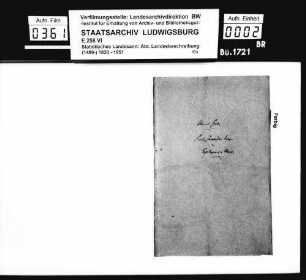 Kollektaneen des Rechtskonsulenten [Karl] von Alberti zum Adel und zu Schlössern, Burgen und Ruinen im Oberamt