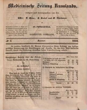 Medicinische Zeitung Russlands. 7. 1850