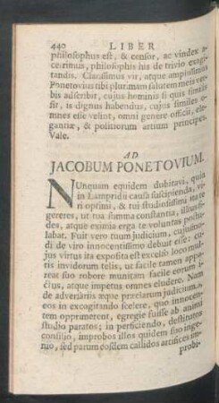 Ad Jacobum Ponetovium