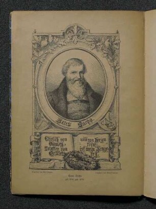 Hans Sachs, geb. 1494, gest. 1576. Gezeichnet von Grot Johann.
