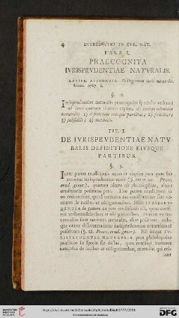 Pars I: Praecognita iurisprudentiae naturalis