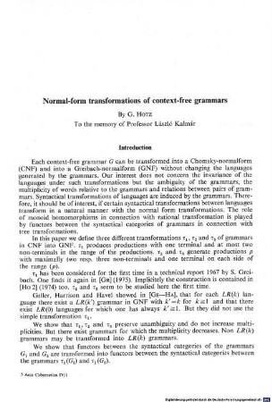 Normal-form transformations of context-free grammars