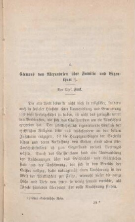 427-449 Clemens von Alexandrien über Familie und Eigenthum