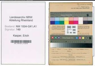 Entnazifizierung Erich Kasper , geb. 21.08.1920 ()