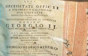 De Necessitate Officii A Ivramento Calvmniae Non Liberante Dispvtatio Ivridica Inavgvralis
