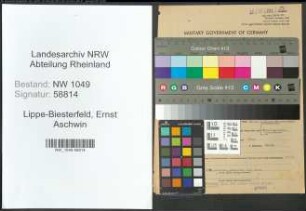 Entnazifizierung Ernst Aschwin Prinz zur Lippe-Biesterfeld , geb. 13.06.1914 (Wissenschaftler)