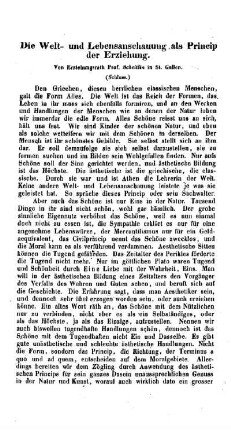 Die Welt- und Lebensanschauung als Princip der Erziehung