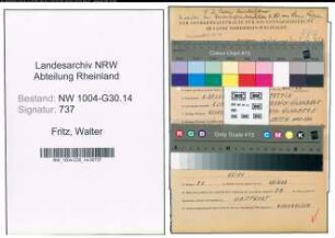 Entnazifizierung Walter Fritz , geb. 03.12.1900 (Maschinist)