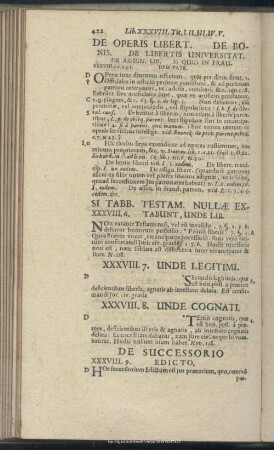 Liber XXXVIII. De Operis Libert. De Bonis. De Libertis Universitat. De Assign. Lib. Si Quid In Fraudem Patr.