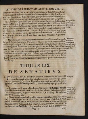Titulus LIX. De Senatibvs.