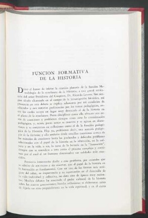 Función formativa de la historia