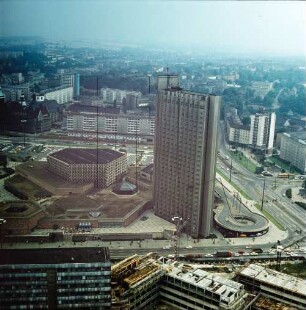 Interhotel "Kongreß" und Stadthalle in Chemnitz : Blickrichtung Südwesten