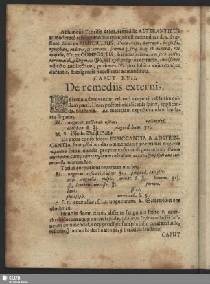 Caput XVII. De remediis externis