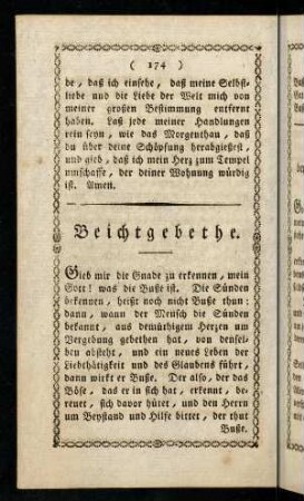 174-182, Beichtgebethe. Gebeth nach der Beicht.