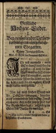 Geistliche Hochzeit- Lieder.