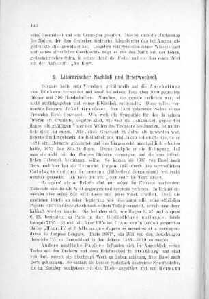9. Literarischer Nachlaß und Briefwechsel.