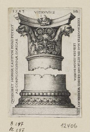 Kapitell und Basis einer Säule, Blatt 1 der Folge "Vier Säulen"