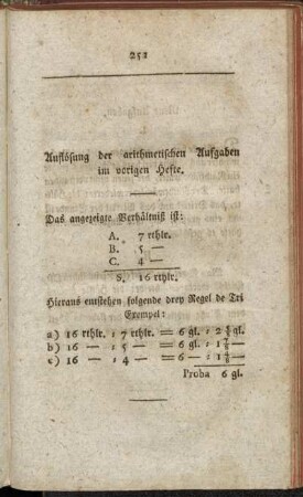 Auflösung der arithmetischen Aufgaben im vorigen Hefte. - Charaden.