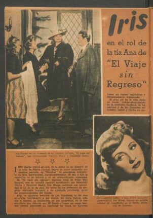 Iris Marga en el rol de la tía Ana de "El viaje sin regreso"