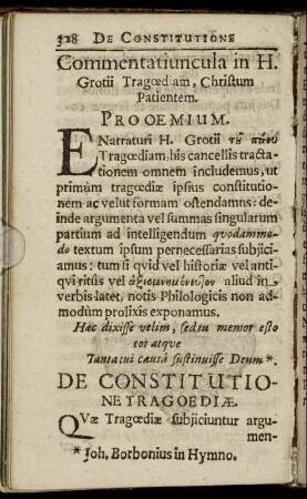De Constitutione Tragoediæ.