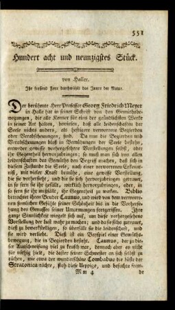 Hundert acht und neunzigstes Stück