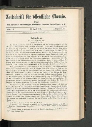 Heft VII. 15. April 1915