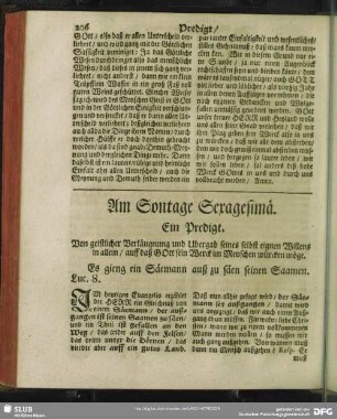 Am Sontage Sexagesimä