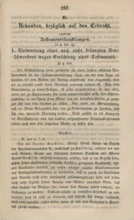 E. Urkunden, bezüglich auf das Erbrecht.