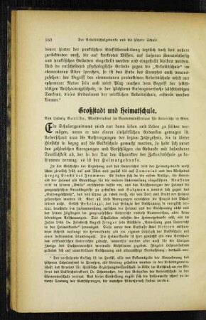 Großstadt und Heimatschule