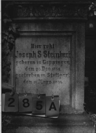 Grabstein 285 [Hahn S. 203 Grab-Nr. 196]: Grabstein 285 A [Hahn S. 203 Grab-Nr. 196]