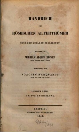 Handbuch der römischen Alterthümer. 2,3