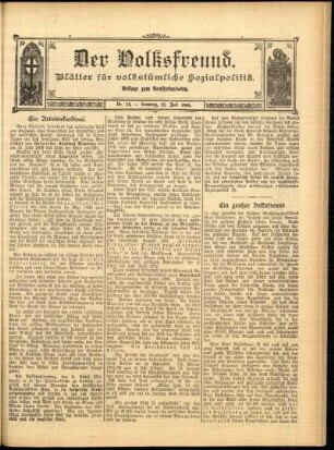 Ausgabe vom Sonntag, den 12. Juli 1908.