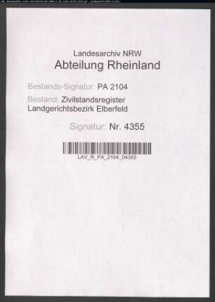 Sterberegister Solingen