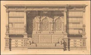 Sofa in Verbindung mit Bücherschrank: Ansicht