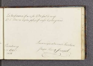 Jacques Henri Jencquel. – Hamburg, 22.10.1781