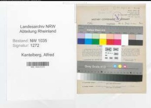 Entnazifizierung Alfred Kantelberg , geb. 24.10.1911 (Steiger)