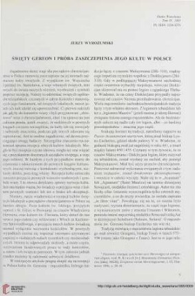 4: Święty Gereon i próba zaszczepienia jego kultu w Polsce