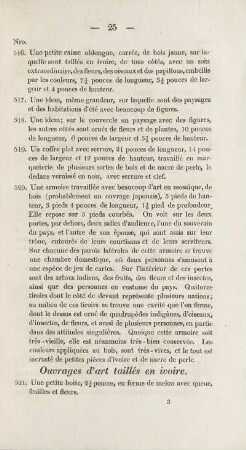 Ouvrages d'art taillés en ivoire.